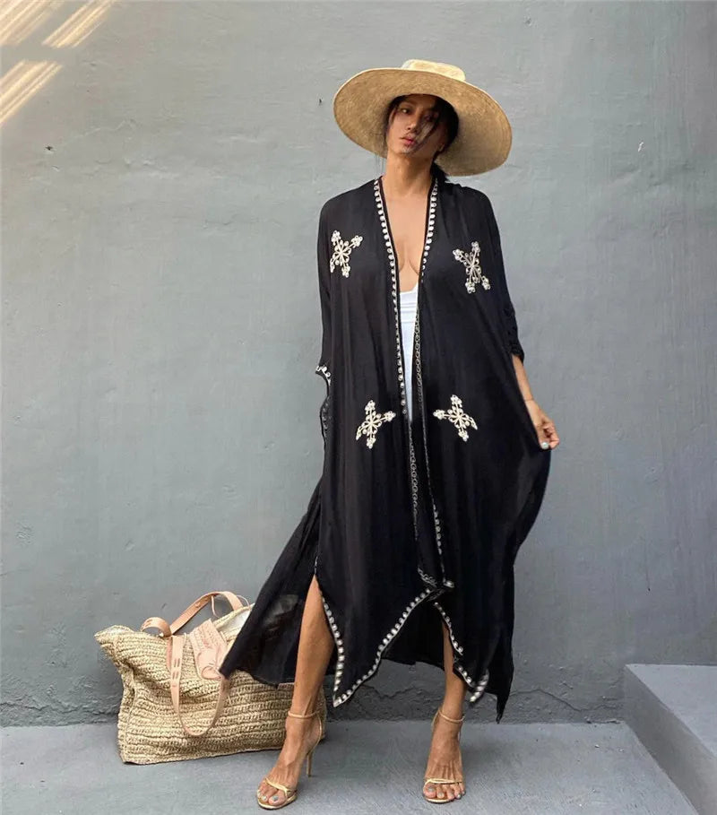 Women Kimono Cardigan Army Green Acetate | Summer Breeze-2