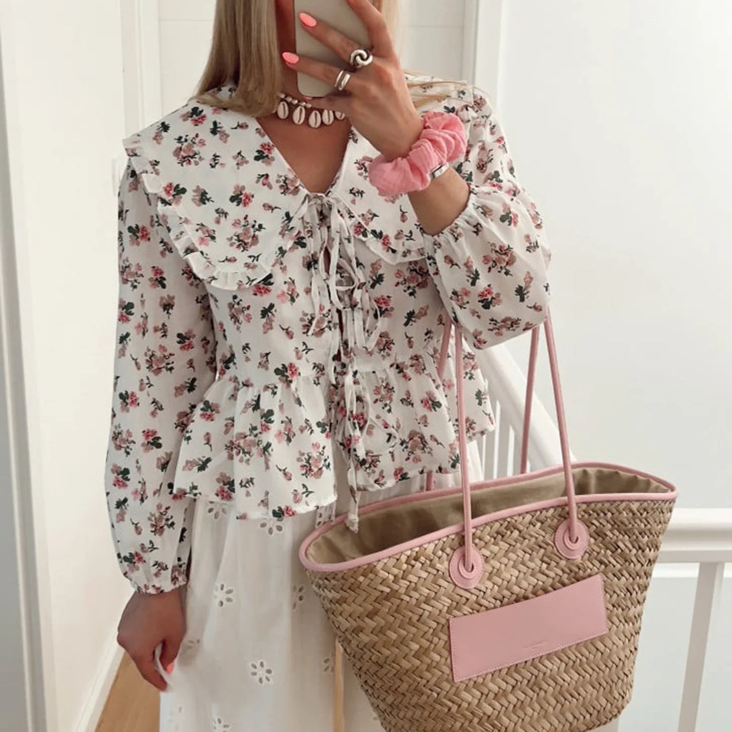 Women Ruffled Floral Blouse | Odessa