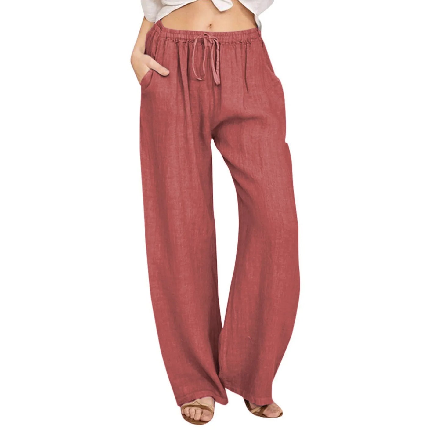 Women High-Waisted Wide-Leg Drawstring Pants | Nova