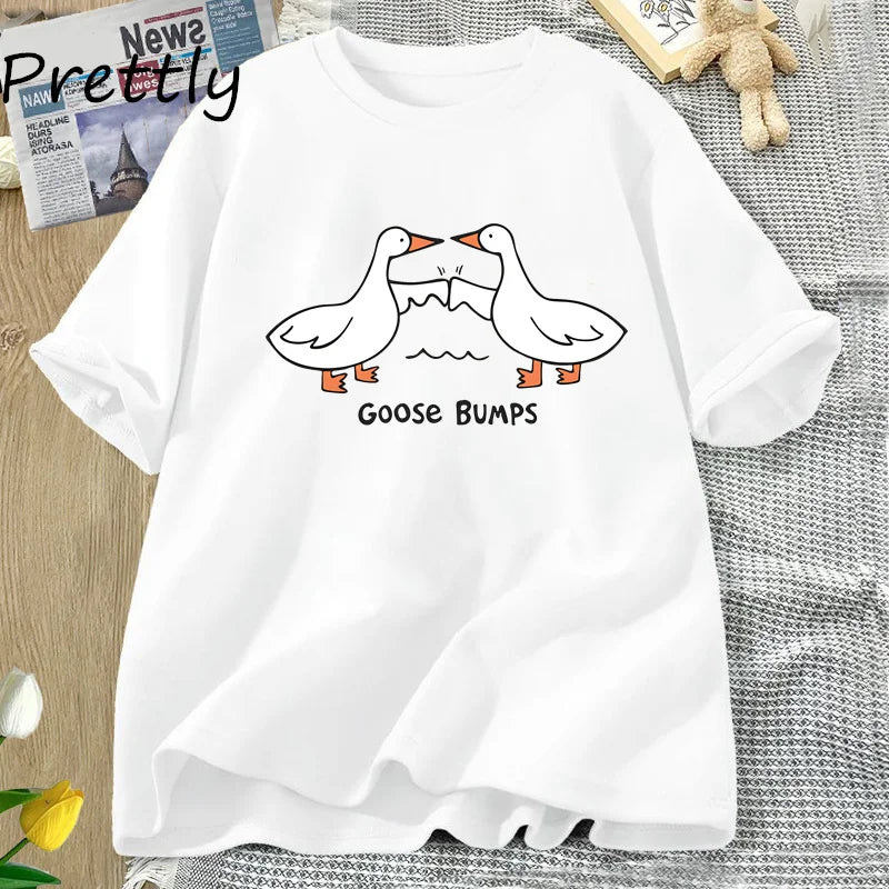 Unisex T-Shirt White Cotton | Goose Bumps-3