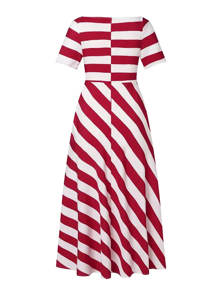 Women Striped Short Sleeve Maxi Dress | Daphne