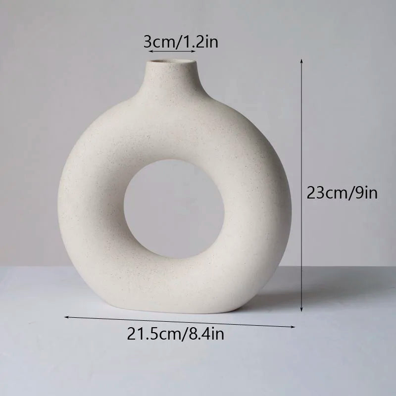 Variant image for Decorative White Ceramic Vase Minimalist | Elegance-3