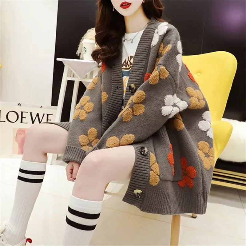 Floral Knit Cardigan | Euna