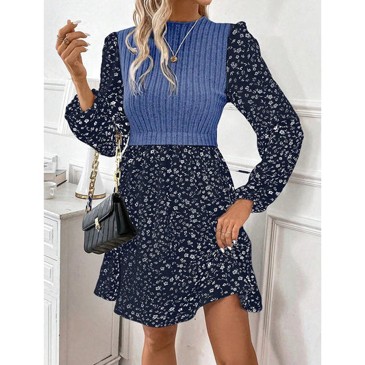 WomenFloral Knit Patchwork Dress | Elysse