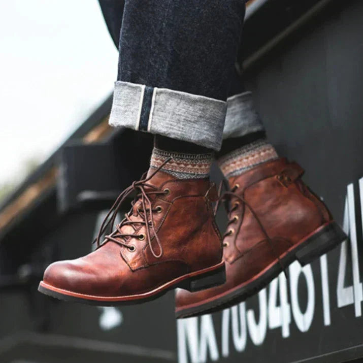 Men's High Top Boots Black Leather | Rugged Elegance-5