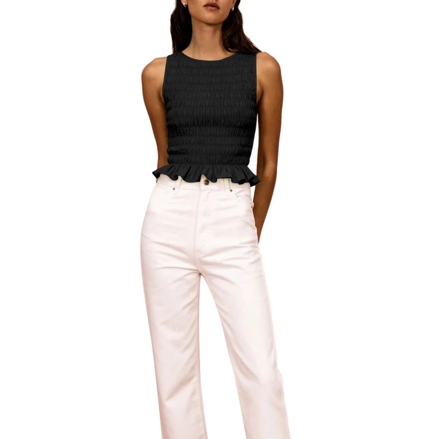 Women Smocked Sleeveless Top | Regina