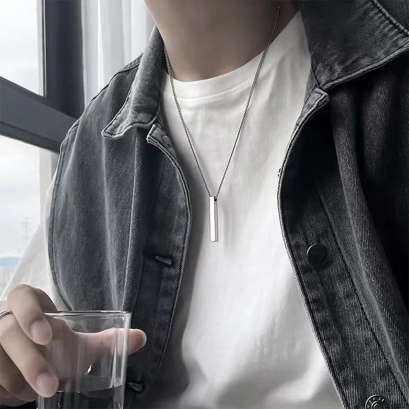 Men's Necklace Stainless Steel Geometric Pendant | Urban Style-4