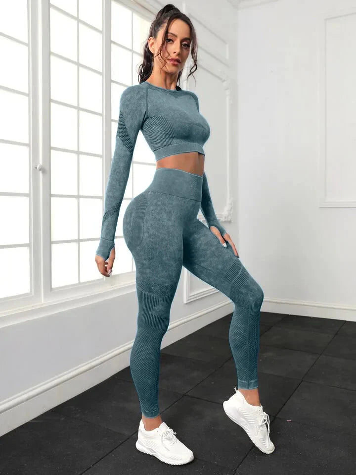 Women Active Wear Set Black Nylon Spandex | Best Gym Gear for Women-4
