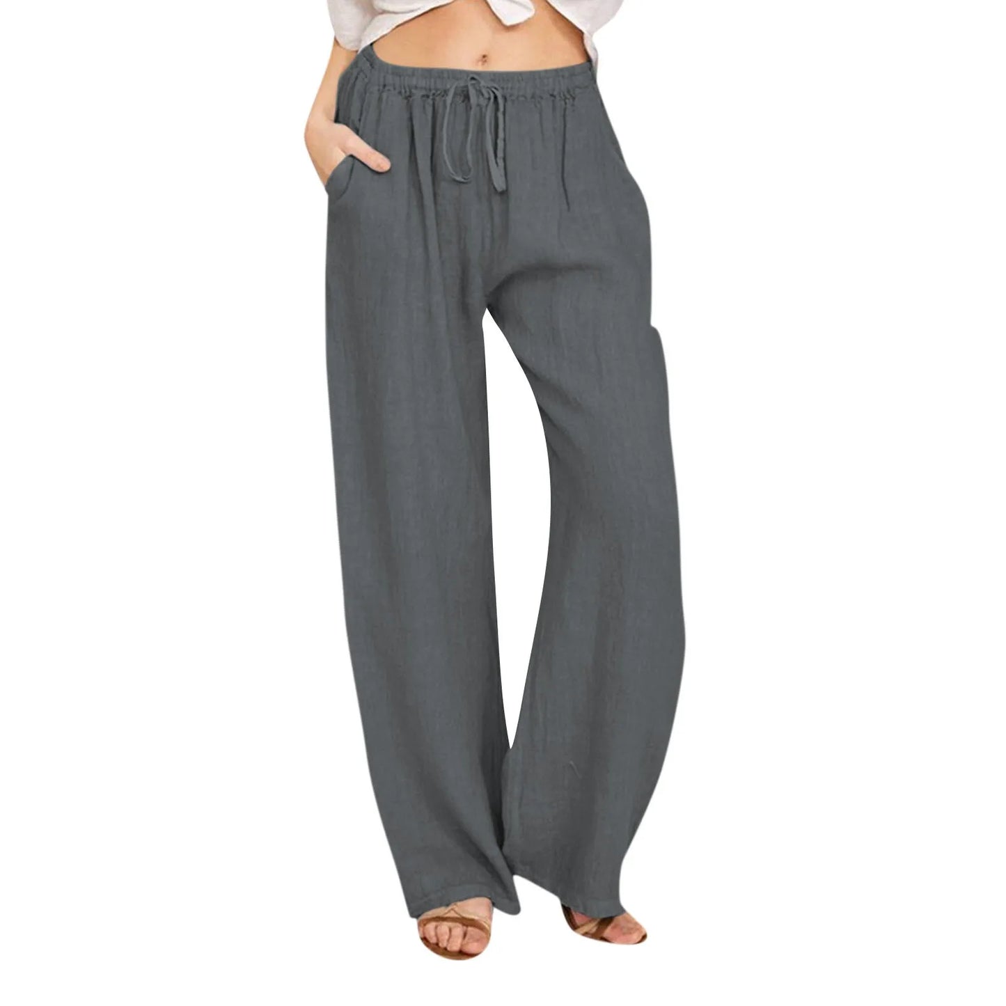 Women High-Waisted Wide-Leg Drawstring Pants | Nova