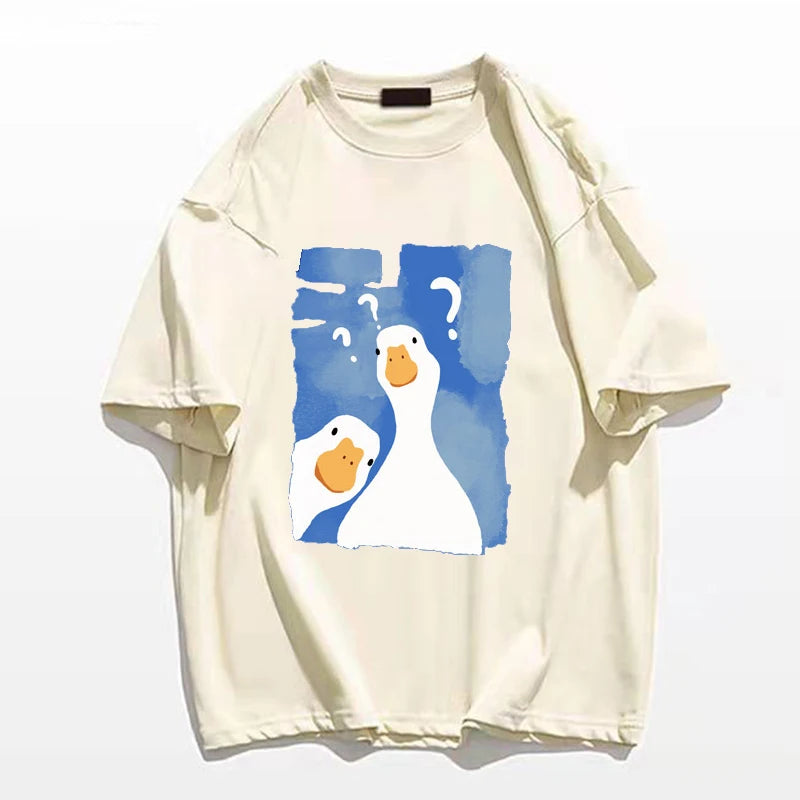 Variant image for Men's T-Shirt White Cotton | Quirky Ducks-6