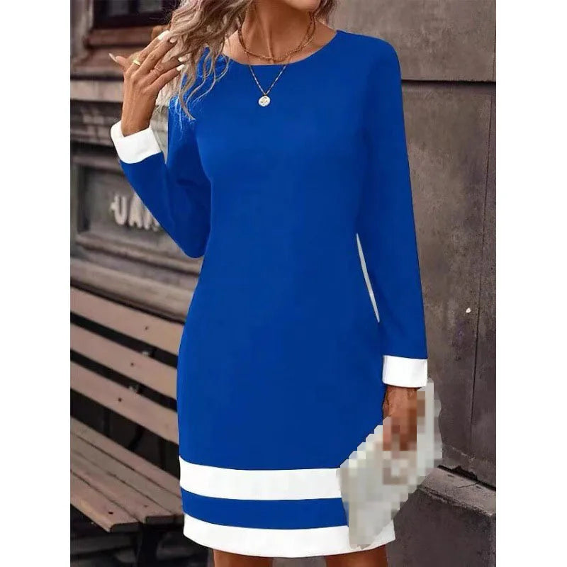 Elegant Contrast Cuff Dress | Xaveria