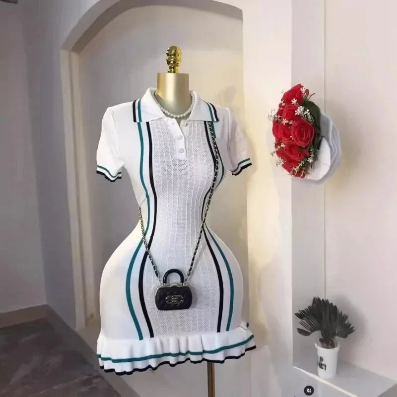 Women Striped Polo Dress | Eugenia