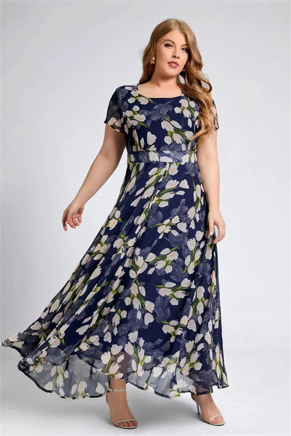 Women Floral Chiffon Maxi Dress | Gabriella