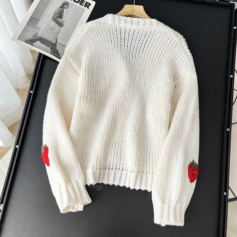 Women Strawberry Knit Cardigan | Ardith
