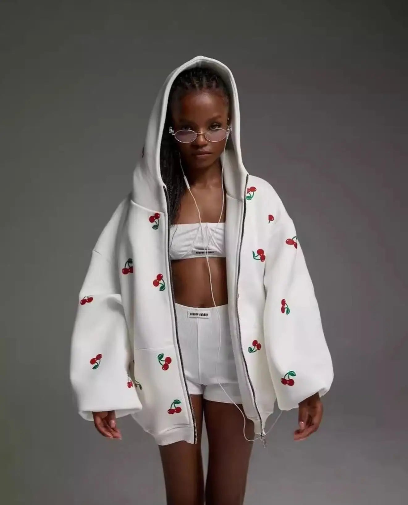 Women Oversized Cherry Hoodie | Melisande