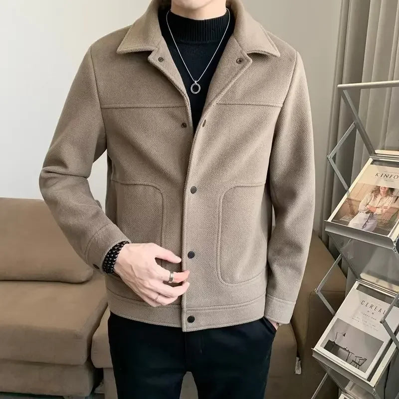 Men Classic Wool-Blend Button Jacket | Baylor