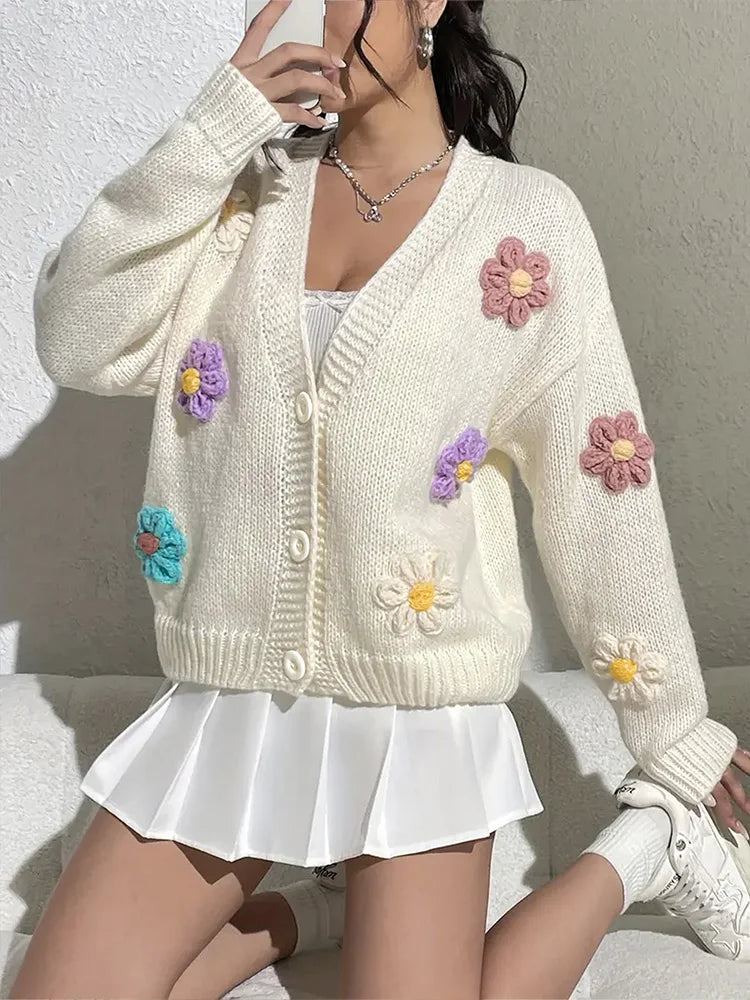 Women Floral Knit Cardigan | Arielle