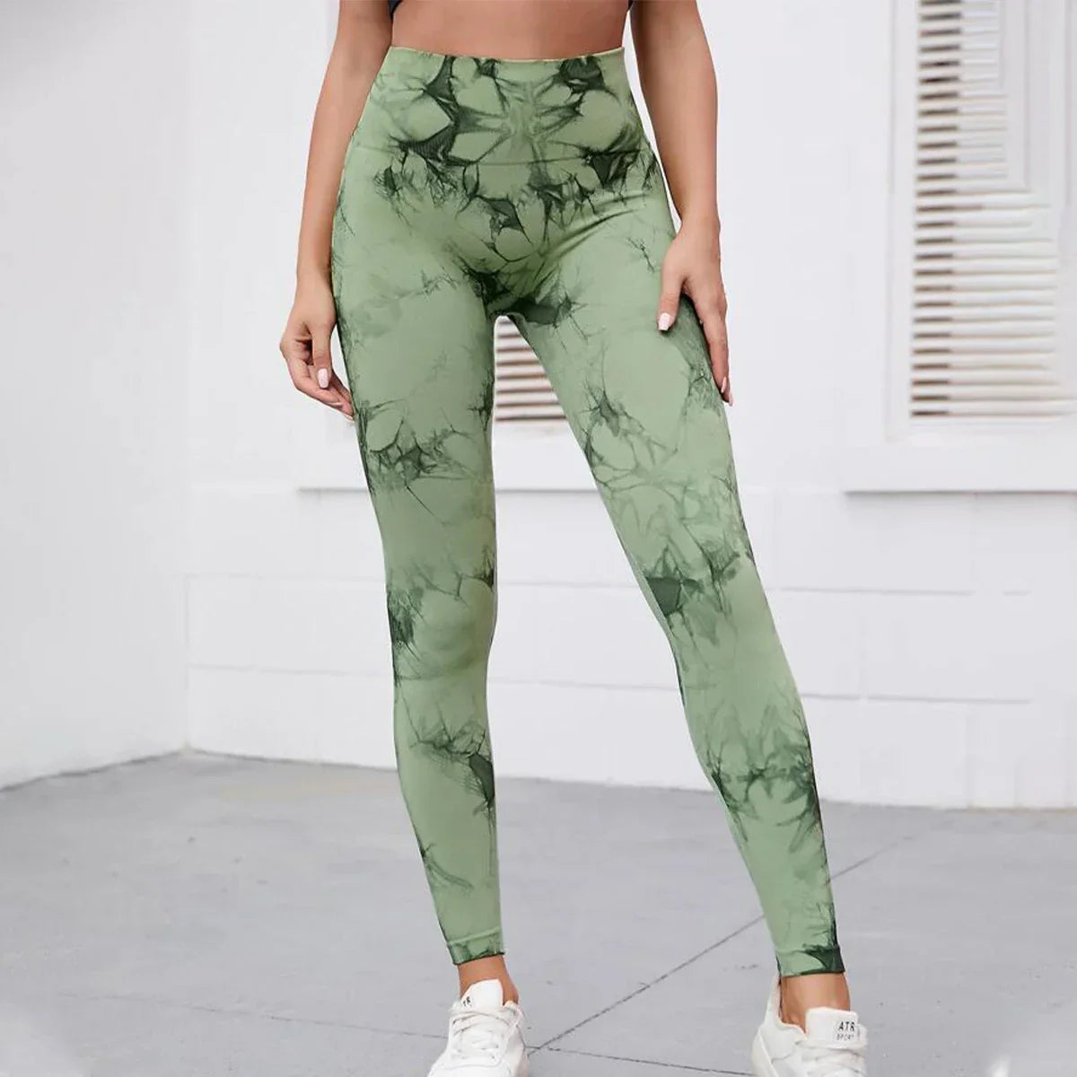 Variant image for Women High-Waist Gym Leggings Multi-Color Polyester Spandex | Active Style-2