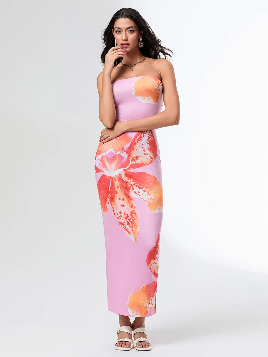 Women Floral Strapless Maxi Dress | Nica