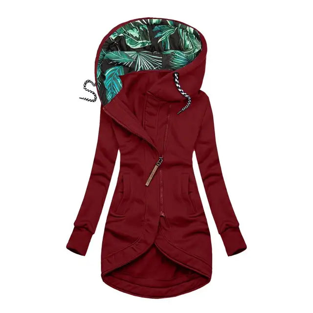 Women Asymmetrical Zip Hooded Jacket | Novella