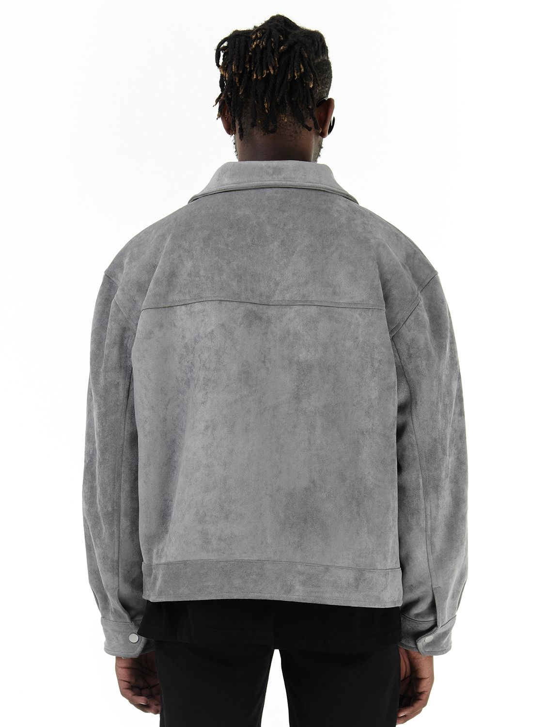 Men Suede Utility Zip-Up Jacket with Pocket Detailing | Henry