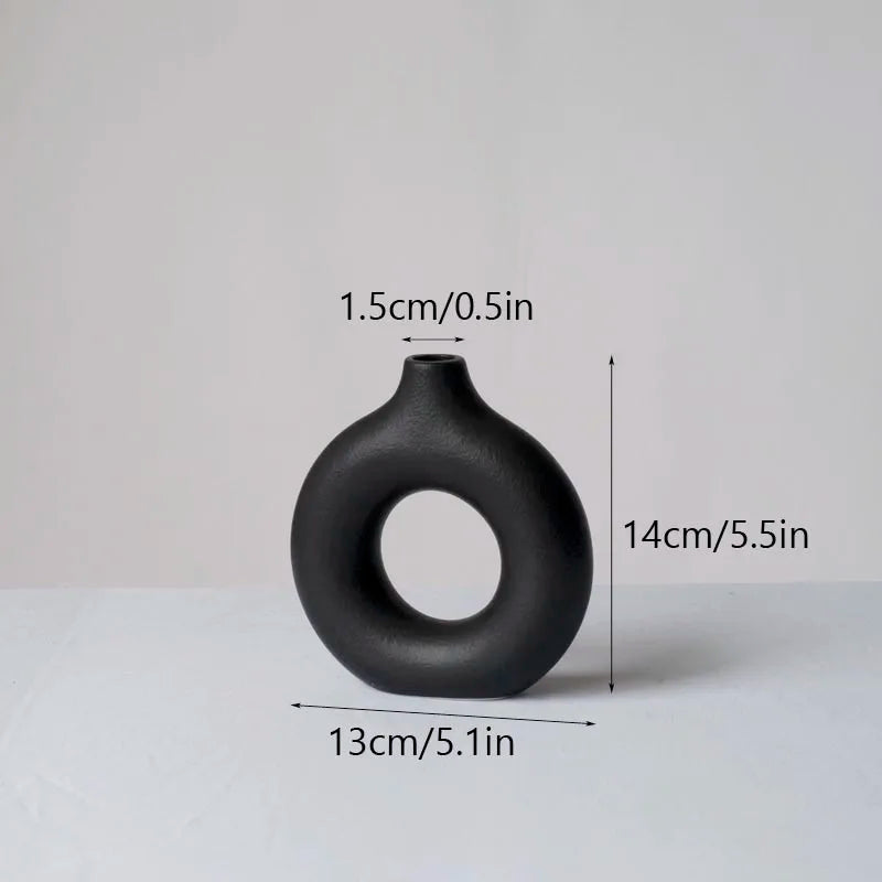 Variant image for Decorative White Ceramic Vase Minimalist | Elegance-4
