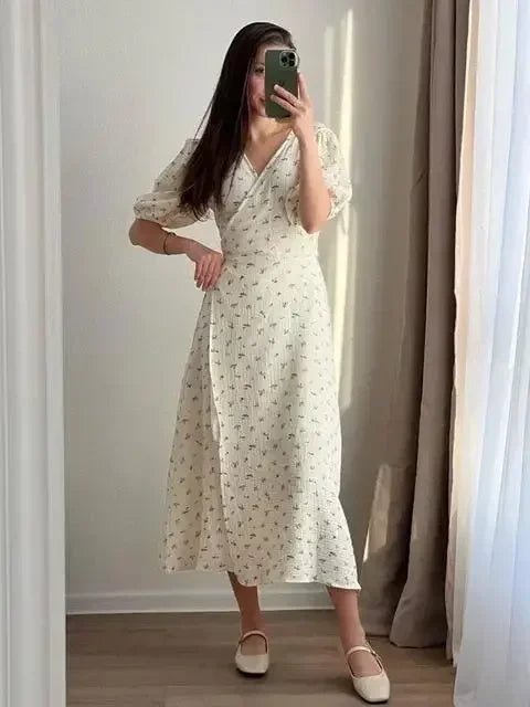 Women Floral Wrap Midi Dress | Daisy