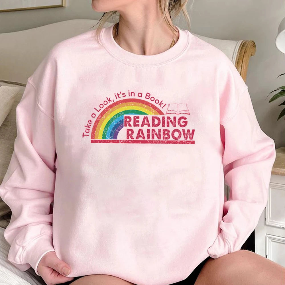 Women Vintage Reading Rainbow Sweatshirt | Ethelinda