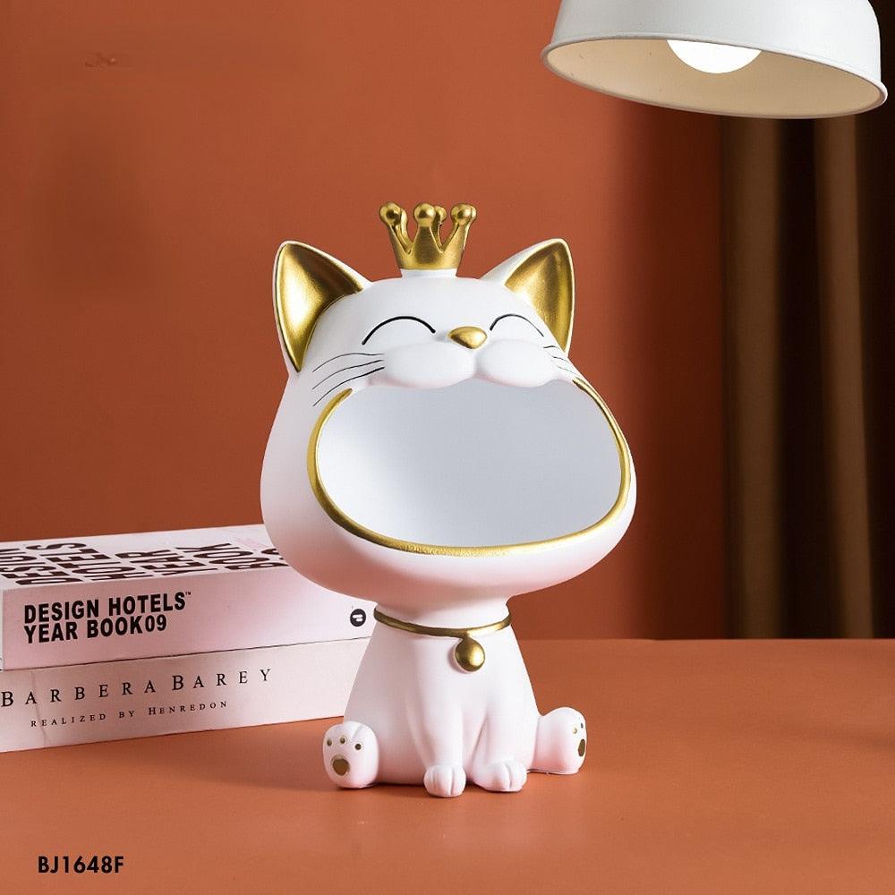 Cat Organizer Sculpture Multi-Colored Resin | Whimsical Design 4