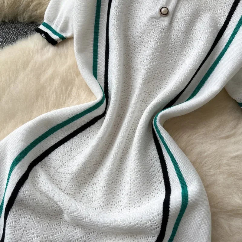 Women Striped Polo Dress | Eugenia