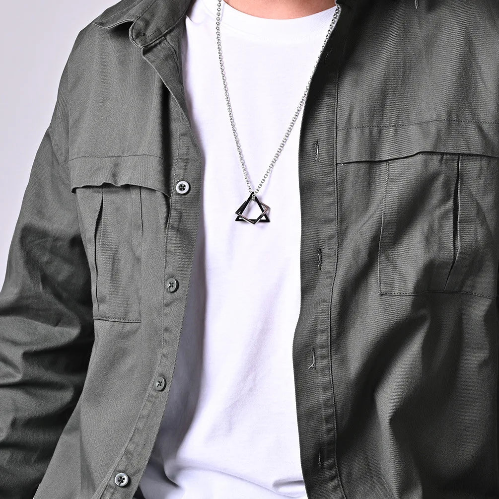 Men's Pendant Necklace Silver Stainless Steel | Urban Style-2