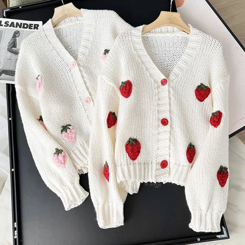 Women Strawberry Knit Cardigan | Ardith