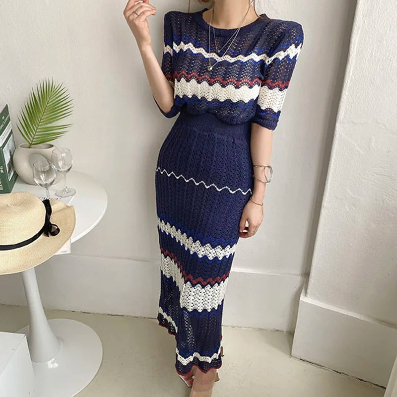 Chevron Knit Two-Piece Set | Amira