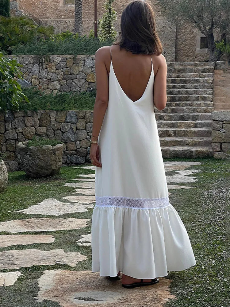 Women Flowy Lace Maxi Dress | Jovanna