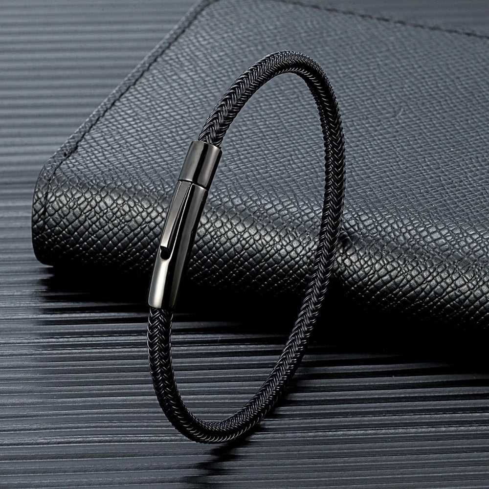 Men's Cuff Bracelet Steel Wire Rope | Classic Charm-3