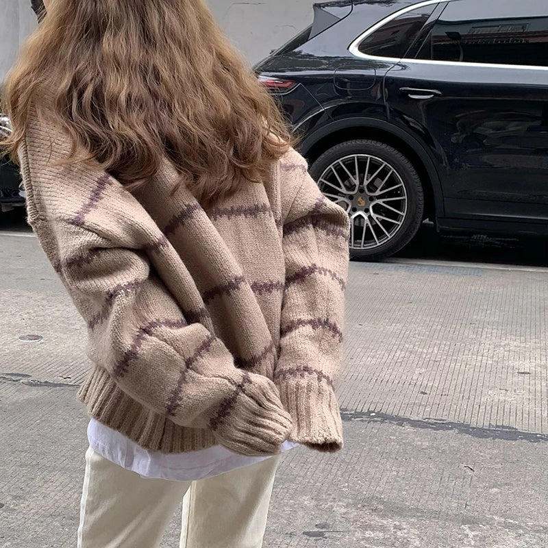 Women Striped Oversized Sweater | Henriette