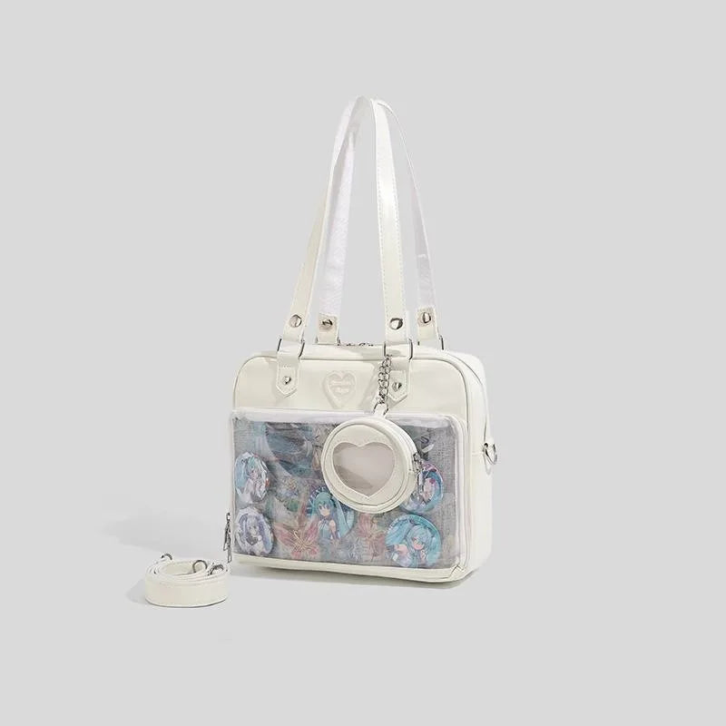 Women Transparent Heart Charm Tote Bag | Celeste