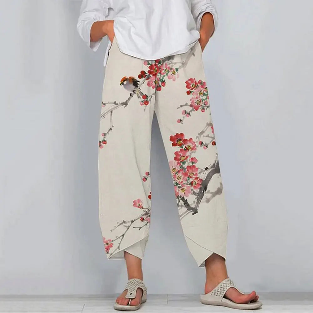 Women Floral Print Wide-Leg Pants | Anne