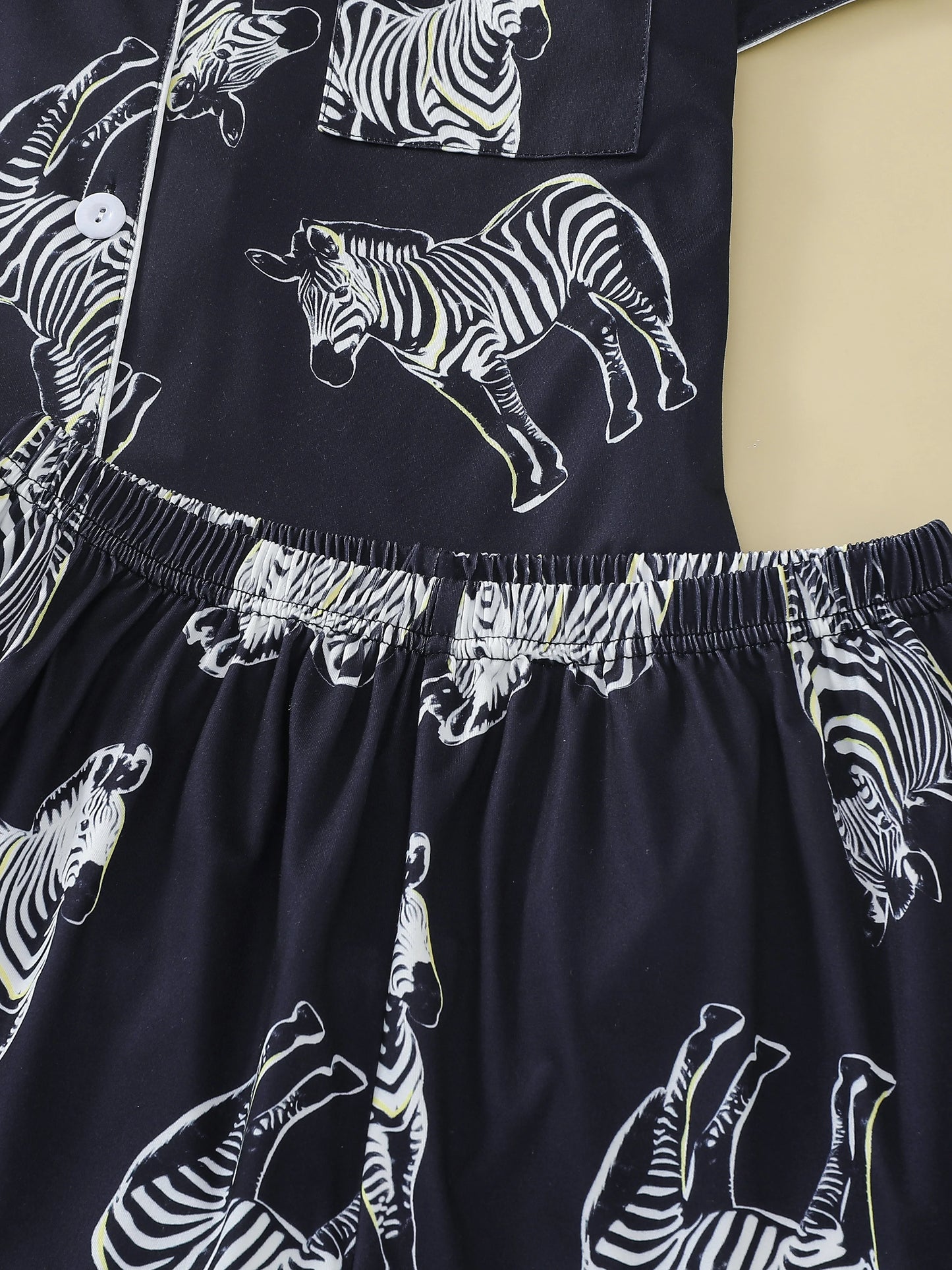 Women Printed Zebra Pajama Set | Claudette