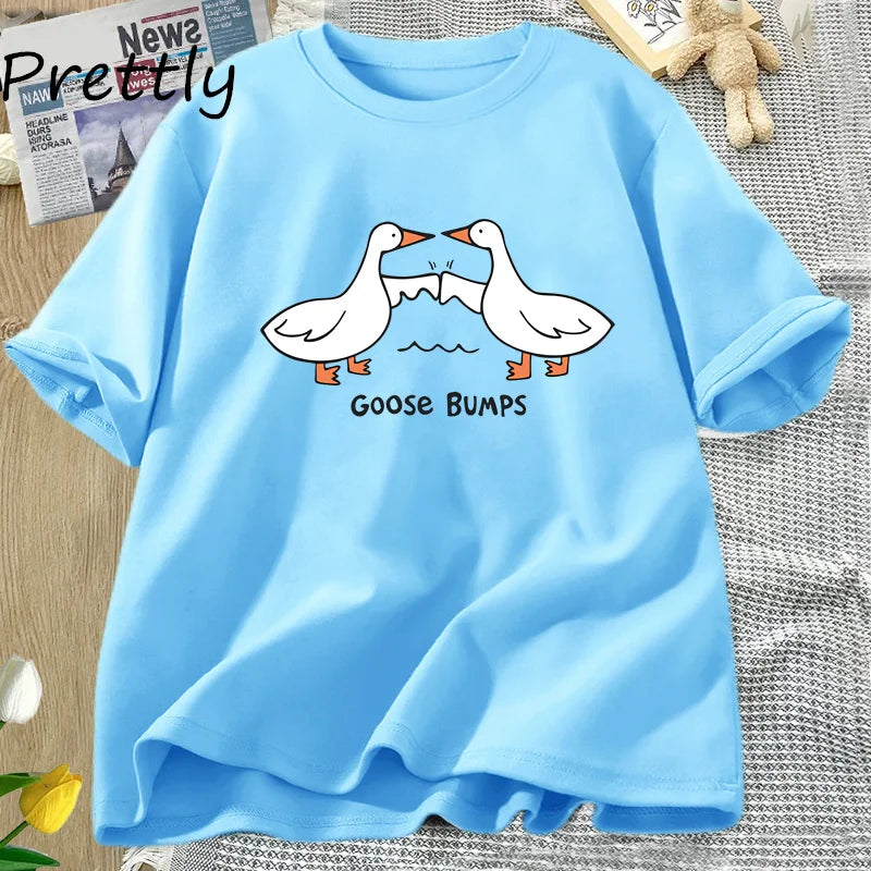 Variant image for Unisex T-Shirt White Cotton | Goose Bumps-11