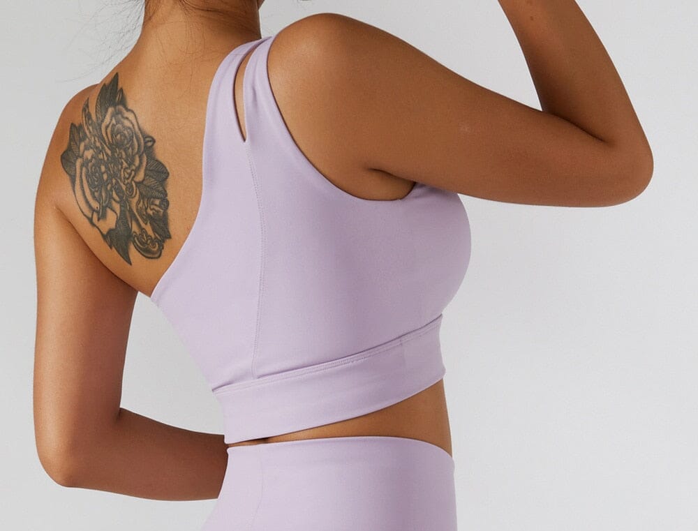 Women High Support Sports Bra Black Nylon Spandex | Active Stride-3