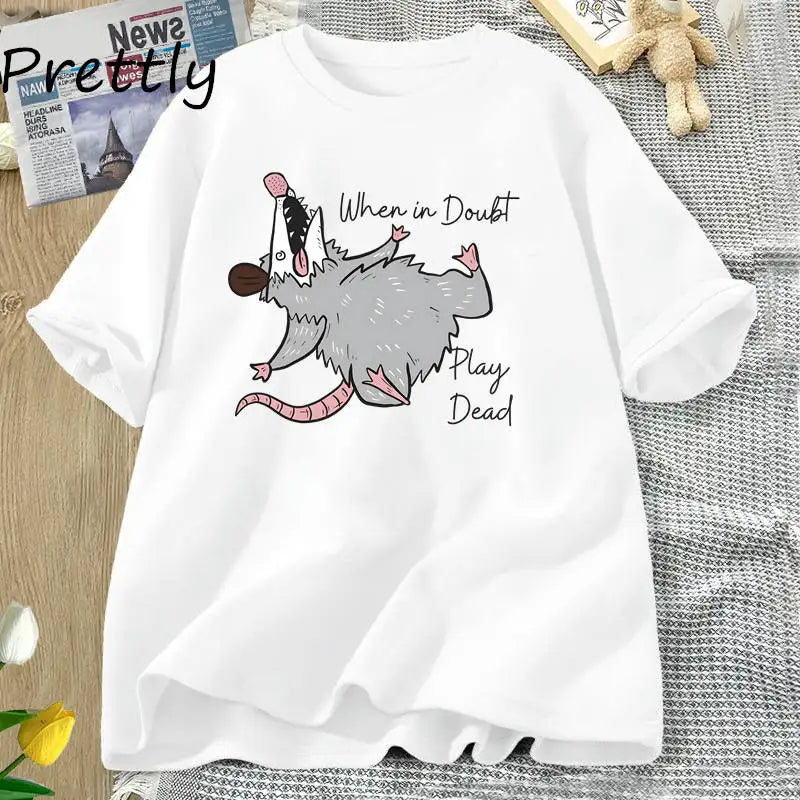 Variant image for Unisex T Shirt White Cotton | Funny Possum-22