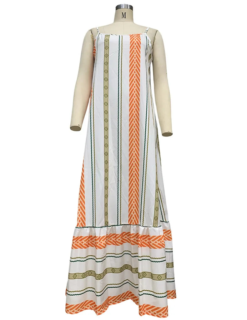 Women Striped Boho Maxi Dress | Encarnación