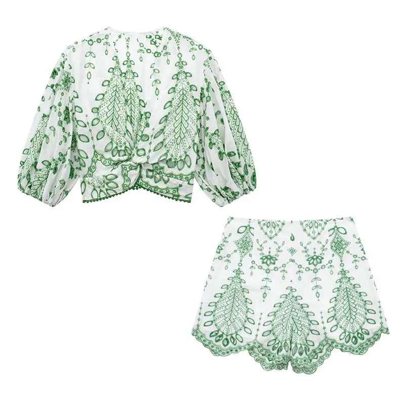 Women Elegant Embroidered Two-Piece Set | Kenia