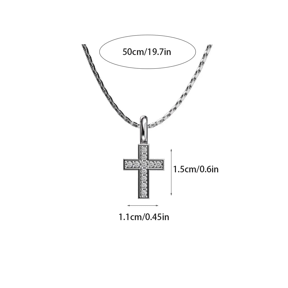 Variant image for Men's Cross Necklace Black Zircon | Urban Style-2