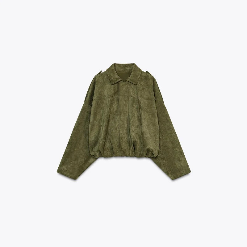 Variant image for Women Casual Jacket Green Cotton | Sophia-1
