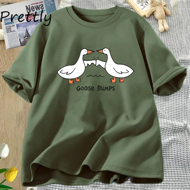 Unisex T-Shirt White Cotton | Goose Bumps-4