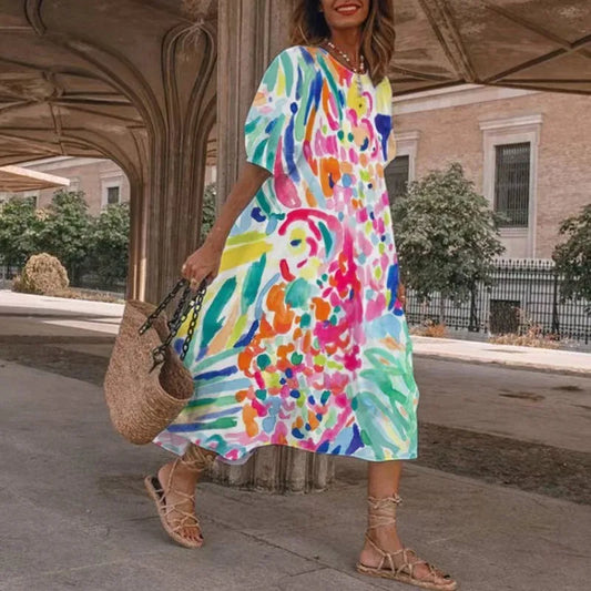Women Abstract Graffiti Print Midi Dress | Matisse