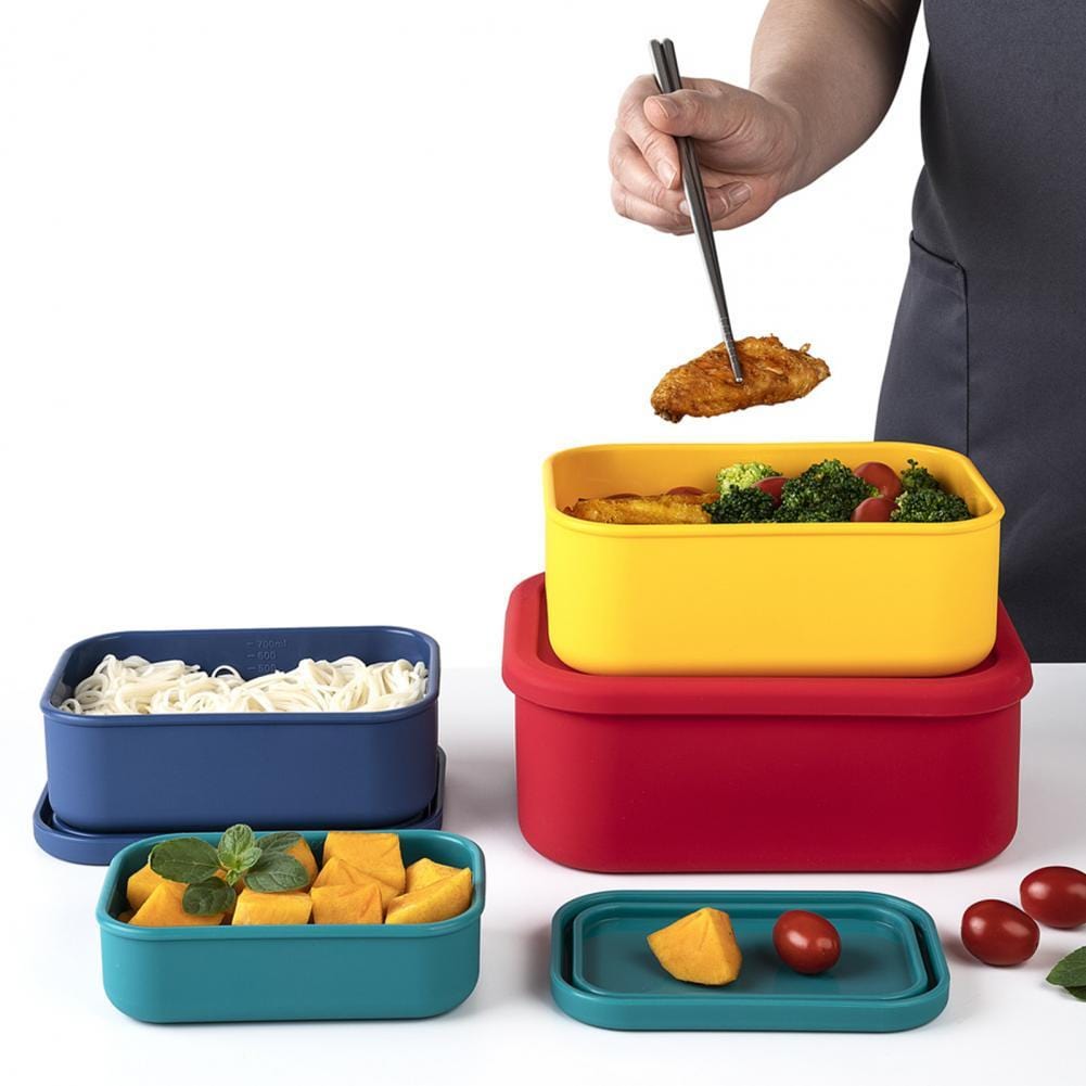 Stackable Silicone Lunchbox – BPA-Free, Microwave Safe