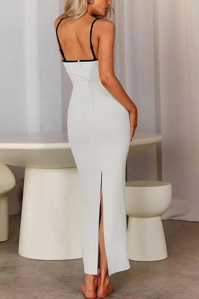 Women Color-Block Spaghetti Strap Maxi Dress | Octavia